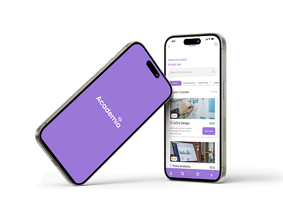 Academia _ E-learning Mobile App academia dailyui design dribble e learning app figma figma design inspiration mobile app mobile design product design project ui uiux user interface ux