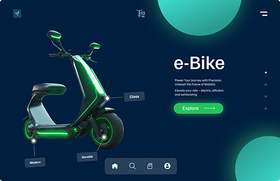 e-Bike Landing Page b2c electric bike hero section landing page ui ux web design