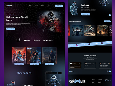Games Hosting Website UI Design graphic design playing