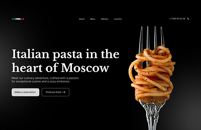 restaurant landing page concept