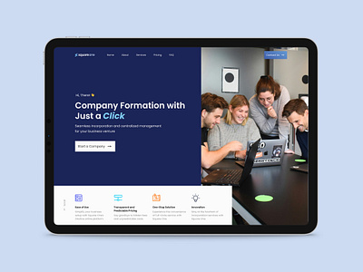 Squareone Landing page Design graphic design ui web design