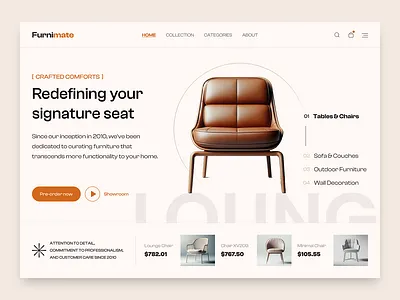 Furnimate - Furniture website template in figma design ecommerce website figma figma design figma website furniture furniture landing page furniture website furniture website design landing page new furniture website ui uiux design web design website design