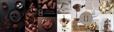 Mood board for Sholto chocolate company adobe in animation design graphic design illustration vector