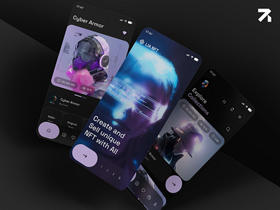 Mobile application for NFT trading app design web mobile app mobile design nft platform ui user unterface ux