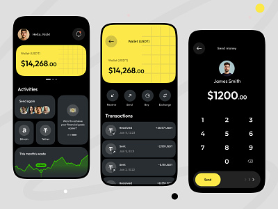 Crypto mobile app app app design bitcoin blockchain crypto crypto app crypto currency mobile app mobile app design mobile design mobile ui