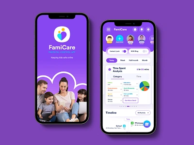 FamiCare - The parental control app branding care app caregiver child app famicare figma minimal minimal design parental app parental control app product designer saas stylize stylize design studio ui uiux designer