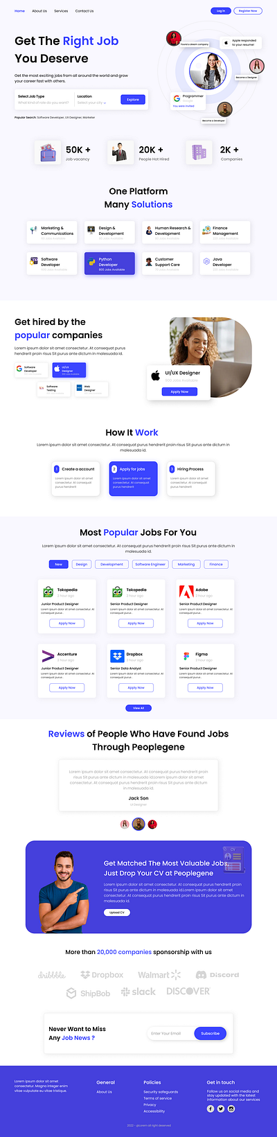 Job Search Landing Page landing page ui web design