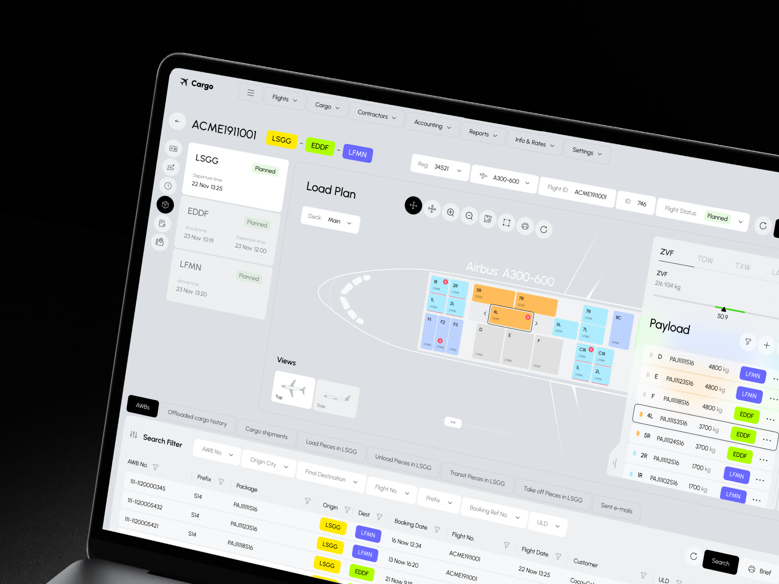 Cargo - Plane Load Management System admin aircraft airplane app app design b2b business cargo corporate crm dashboard design management plane product design saas software ui ux web