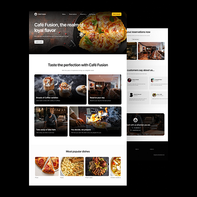 Café Fusion - restaurant website, where taste meets perfection. ui