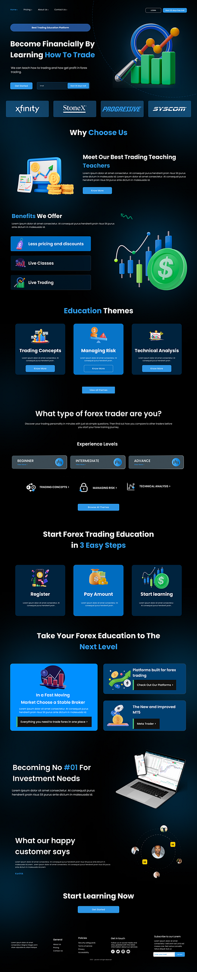 Forex Education Landing Page landing page web design