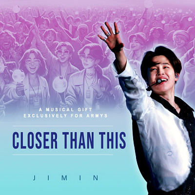 BTS Song Cover Redesign albumart bts btsarmydesign btsfanart closerthanthis graphicdesign hybeart jiminbts kpopdesign musiccovers