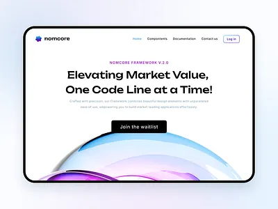 Nomcore Framework Hero Image blender glass graphic design ui