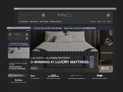 Puffy Mattresses Website Redesign concept ecommerce online store