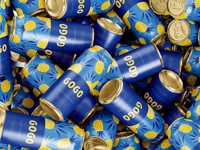 Soda can design GOGO branding candesign graphic design identity illustration logo logotype pineapple sodacan vector