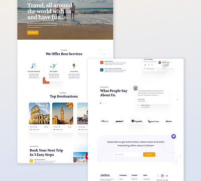 Travel Booking Website 3d animation figma flight booking graphic design landing page motion graphics travel ui ux ui website