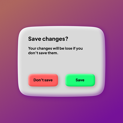 Clay confirm dialog clay claymorphism confirm confirm dialog dialog dont save modal save save changes ui