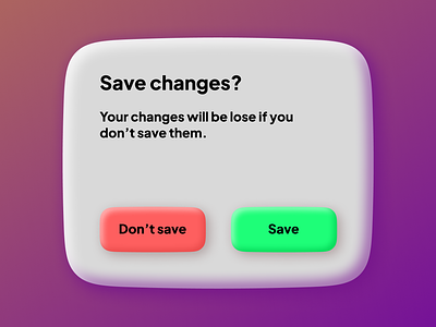 Clay confirm dialog clay claymorphism confirm confirm dialog dialog dont save modal save save changes ui