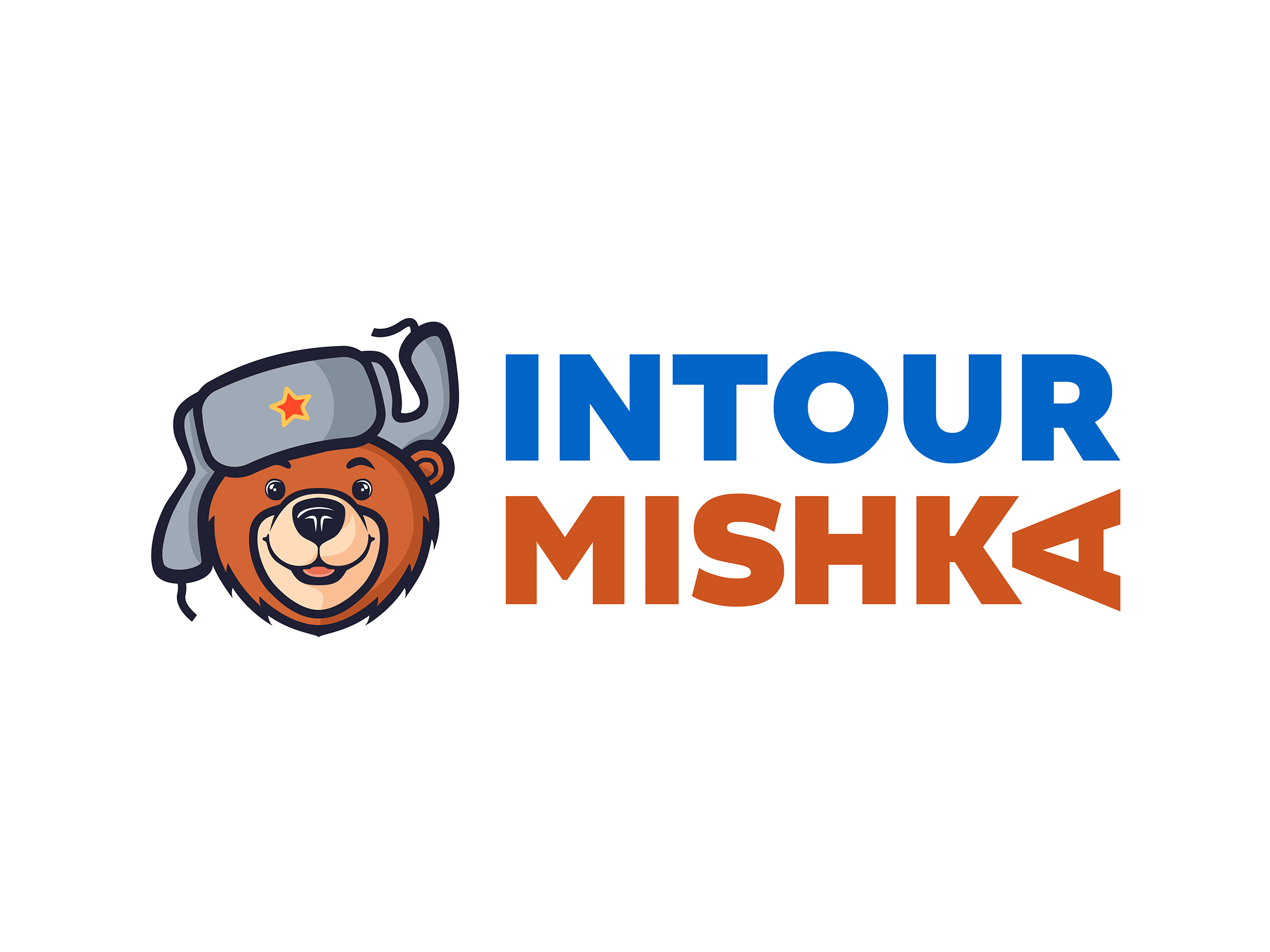 Intour Miska: Unveiling a Journey Beyond Boundaries adventure animation bear illustration intour journey logo mishka travel vector