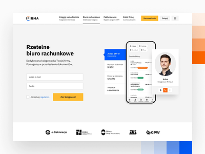 ifirma.pl → brand refresh → product page accounting app bookkeeping brand branding design system icons landing page lead magnet logo minimal product product design product page simple style guide ui ux webdesign website