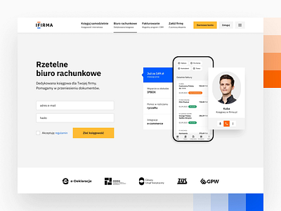 ifirma.pl → brand refresh → product page accounting app bookkeeping brand branding design system icons landing page lead magnet logo minimal product product design product page simple style guide ui ux webdesign website