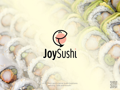 Joy Sushi Logo Design fish food foodie graphic design joy logo restaurant sushi vector