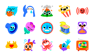 YouTube emotes chat design emoji emotes face heart icons illustration live man mishax relax sad spam stickers streams ui ux wow youtube