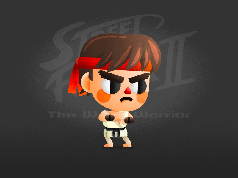 Ryu Animated | Street Fighter II Tribute animation capcom gif illustration kawaii motion graphics street fighter vector