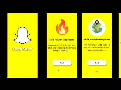 snapchat onboarding design animation ui