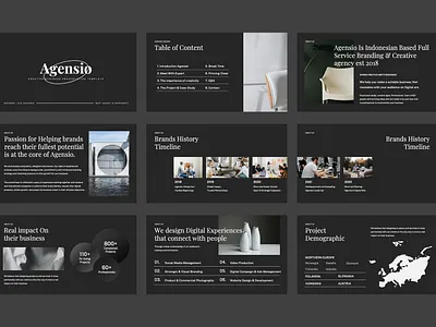Agensio - Business Pitch Deck Presentation Template plan