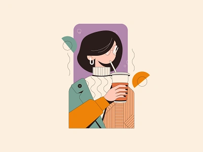 Bobba! bobba branding coffee design drinking graphic design icon illustration line minimal modern retro simple ui woman