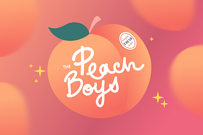 Peach Boys - Pop Rock Band band fresh fruits logo peach pop music shiny sweet