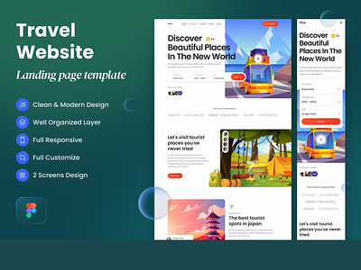 Travel Landing Page tour website travel travel landing page travel website ui ux website design