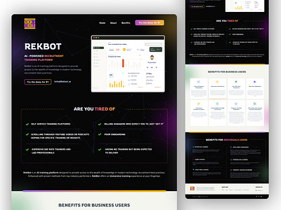 Rekbot: AI - Powered Recruitment Training Platform creative dashboard design illustration ui ui ux user experience design user interface design ux website design