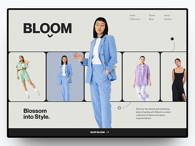 Bloom - Fashion store branding design fashion graphic design landing page ui web design website