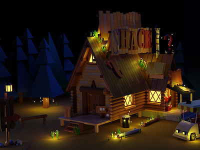 Mystery Shack 3d blender gravity falls low poly mystery shack мульт сериал