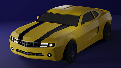 Chevrolet Camaro low poly car 3d 3d rendering blender car low poly