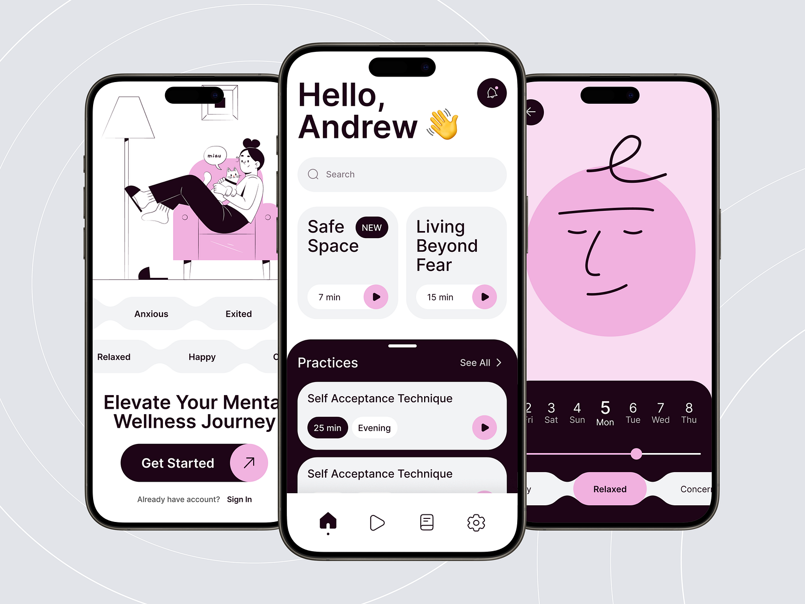 Mental Health App by Anastasiya Ryzhkova for W3Forge on Dribbble