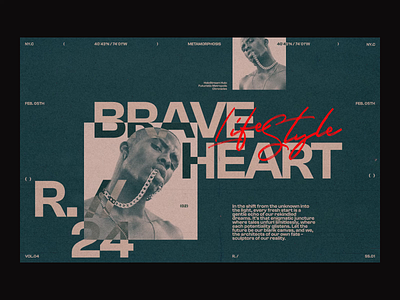 Brave Heart animation bold brand branding fashion grid layout swiss typography
