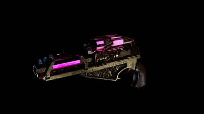 Steampunk gun 3d 3d rendering blender game ready model pistol rbr texture steampunk
