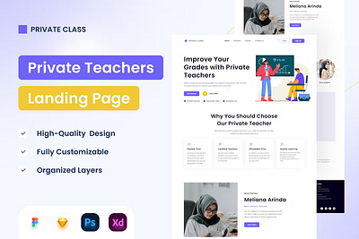 Private Teacher Landing Page - UI Design teacher ui ui design ux website design