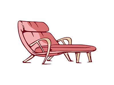 Relaxing Chair Illustration animation armchair casual comfortable comfy cozy cushioned drawing graphic design illustration leisure lounge lounging peaceful plush relaxation soft tranquil vector