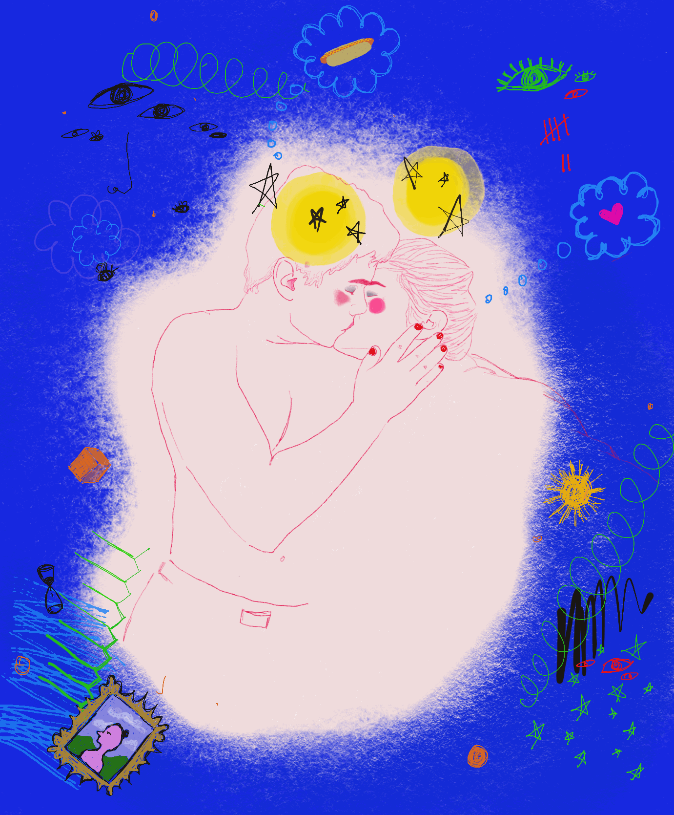 Schoolboy Lover acid aesthetic animation couple crush design digital art drawing gif illustration kisses love motion graphics playful procreate psychedelic relationships school surreal trippy