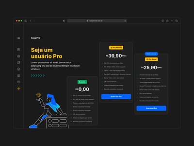 Premium plan page black color creative dashboard illustration interface platform premiun ui ux vip web