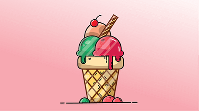 Adobe Illustrator CC Ice-Cream illustration Design design graphic design illustration typography ui ux vector