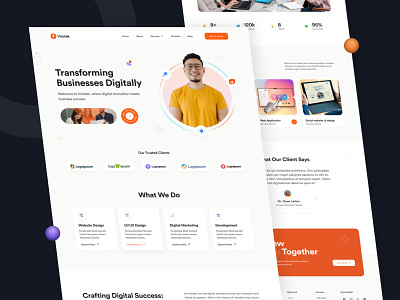 Visotek - Digital Agency Landing Page agnecy clean creative creative agency design digital digital agency home page homepage landing page landingpage marketing ui ux web web design website