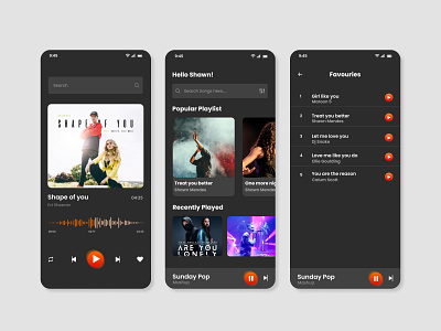 Music Player App app app development branding design graphic design illustration logo music player app ui uiux design ux vector