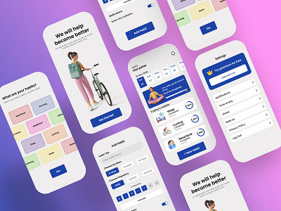 Habit Tracker App app app development branding design graphic design habit tracker app illustration logo ui uiux design ux vector