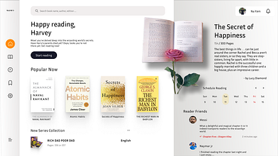 Book Reader website app design book reader website branding design graphic design illustration logo ui uiux ux vector web design