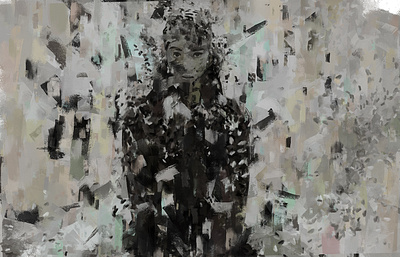 Grey figure digital painting illustration photoshop portrait