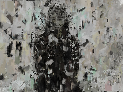 Grey figure digital painting illustration photoshop portrait